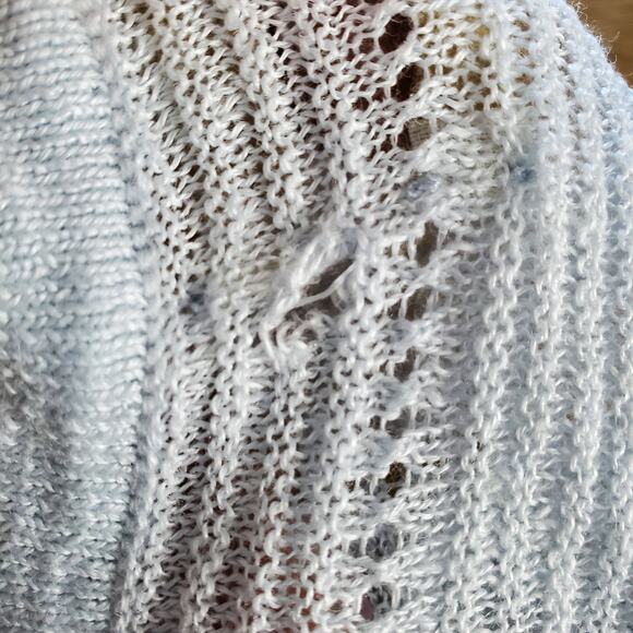 Cynthia Rowley Blue Lightweight 100% Linen Sweater L - Picture 6 of 7